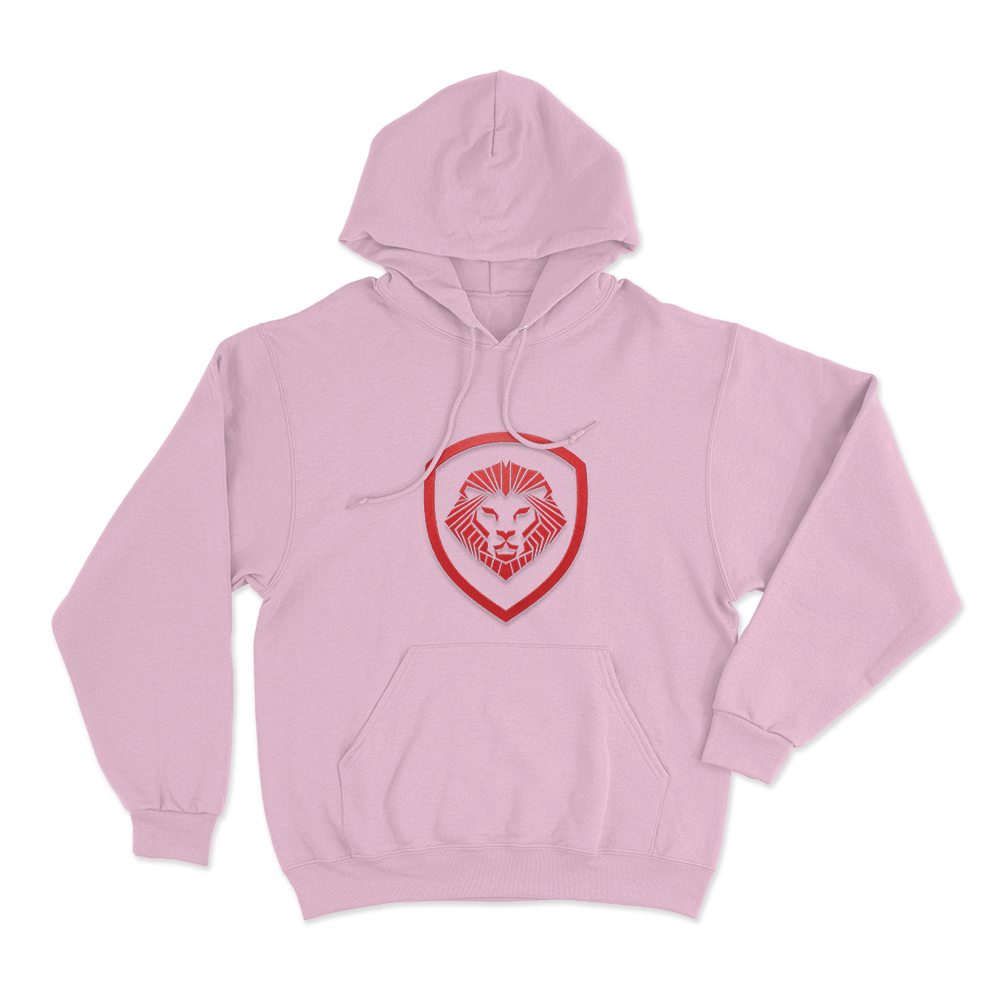 Valuetainment Classic Lion Logo Unisex Hoodie Pink Valuetainment Classic Lion Logo Unisex Hoodie Pink