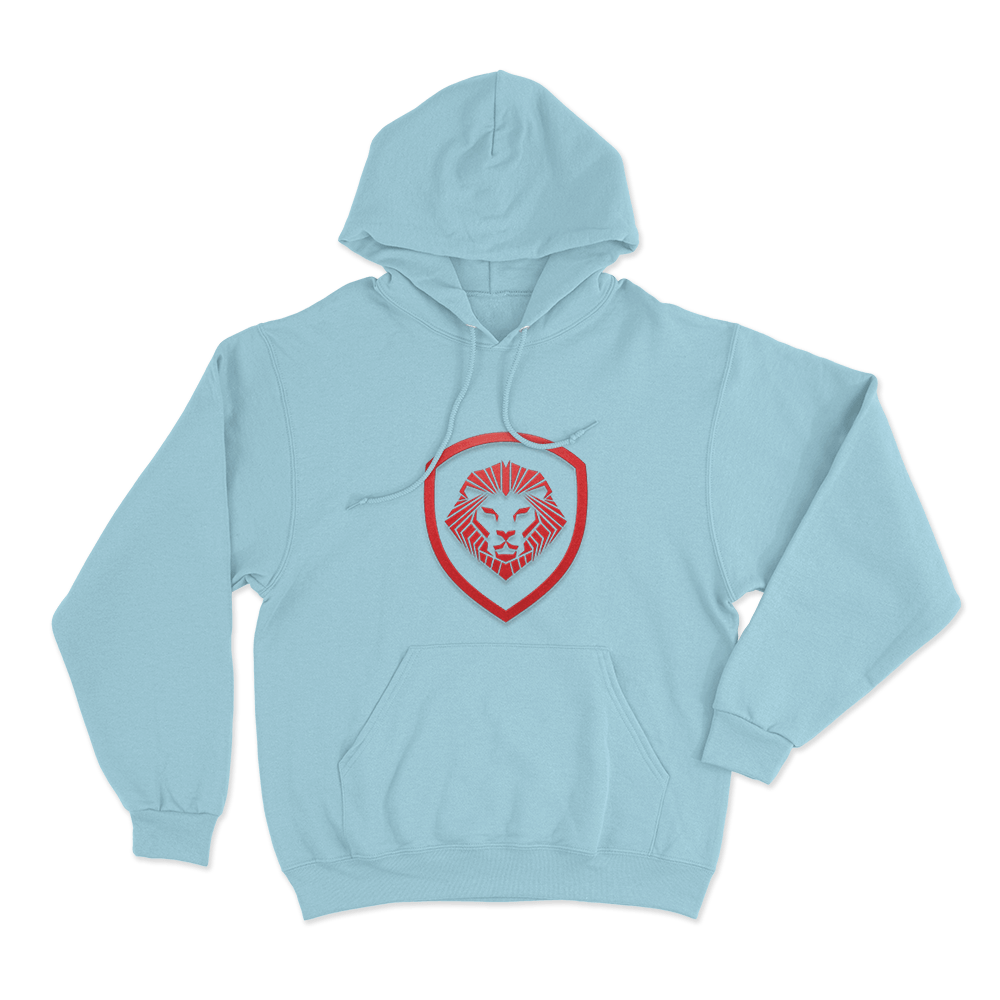 Valuetainment Classic Lion Logo Unisex Hoodie Sky Blue Valuetainment Classic Lion Logo Unisex Hoodie Sky Blue