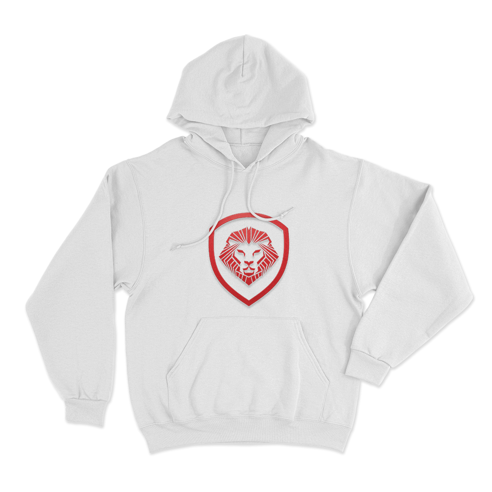 Valuetainment Classic Lion Logo Unisex Hoodie White Valuetainment Classic Lion Logo Unisex Hoodie White